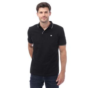 Weekend Offender Mens Spello Piped Polo Shirt / Black